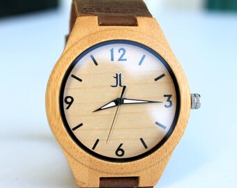 Father's Day Gift - Watches for Men. Watches for Him - Men's Engraved Wooden Watch. Personalized. Gift for Groomsmen