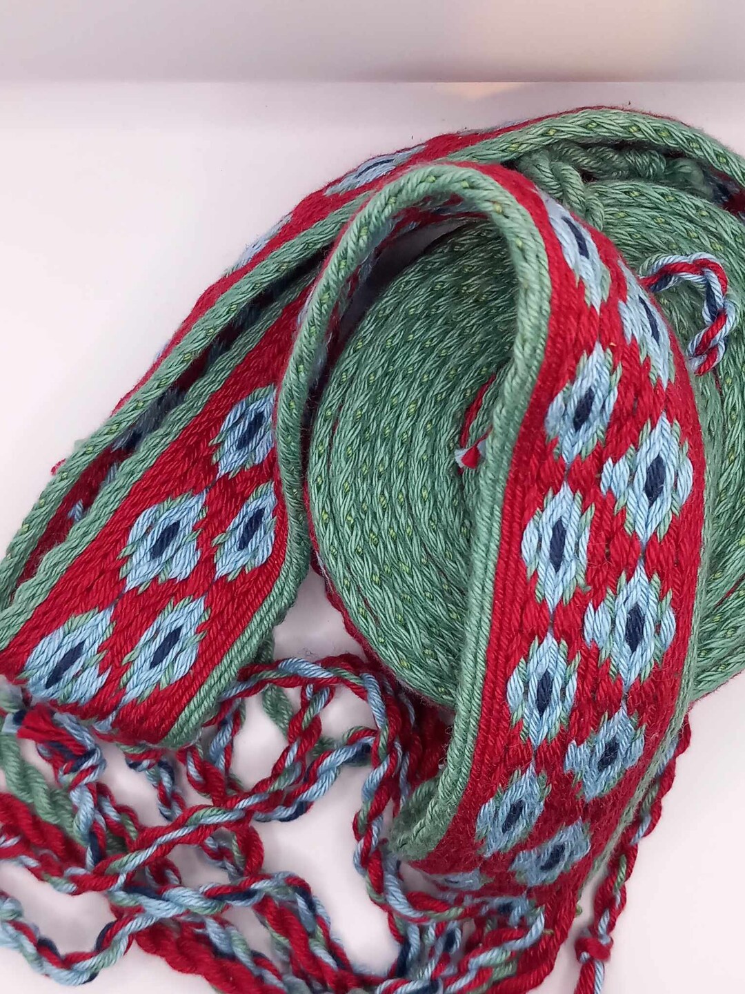 Larp Roses LARP Belt Blue Roses Blue Flowers Cotton Belt Tablet Weaving Viking ...