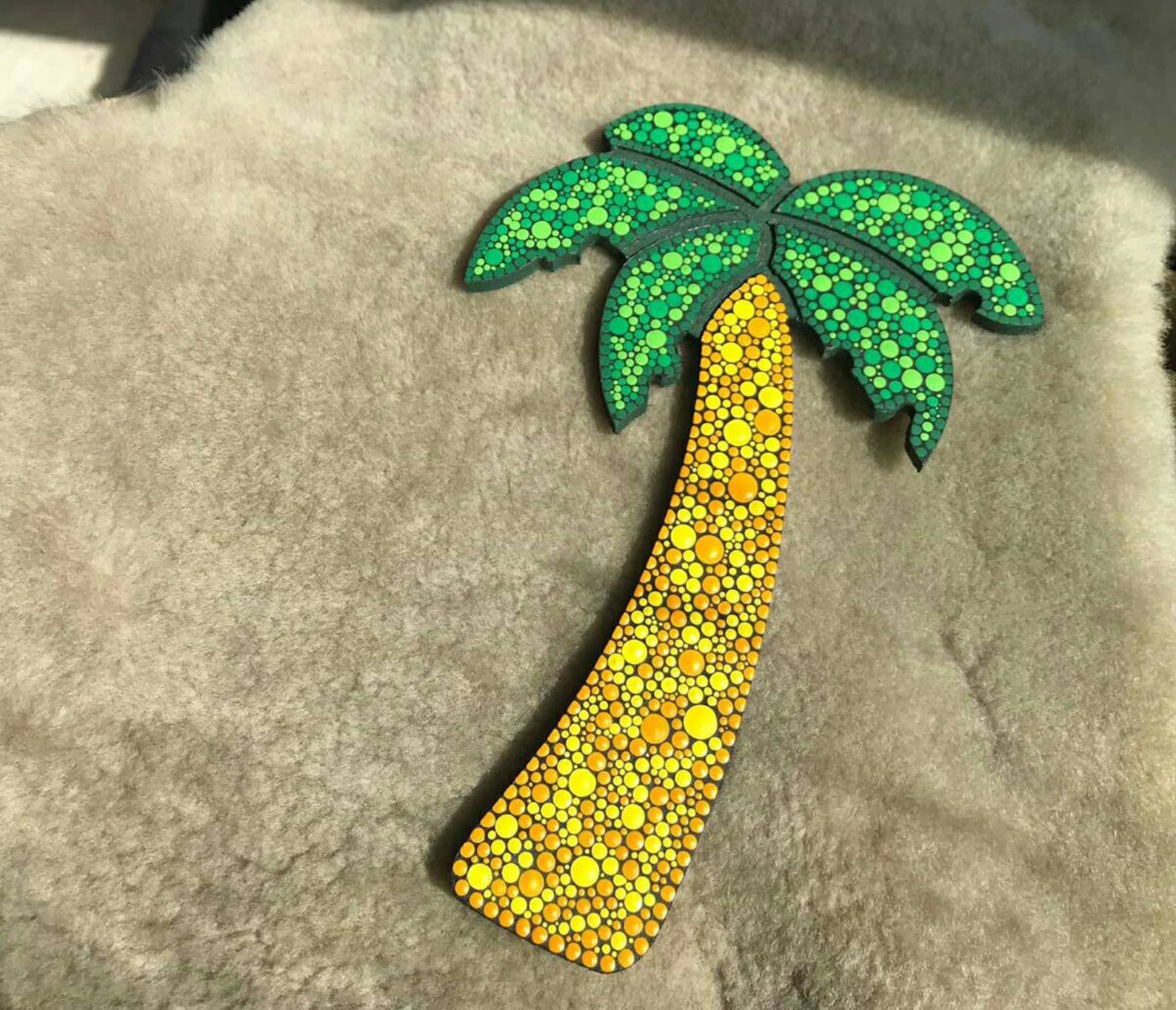 Palm Tree Wall Hanging Acrylic Palm Tree Dot Painting Palm Etsy