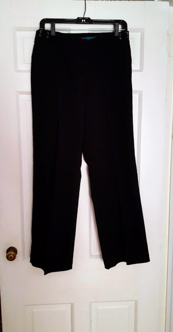 Dalia Black Dress Pants Trousers. Rayon 