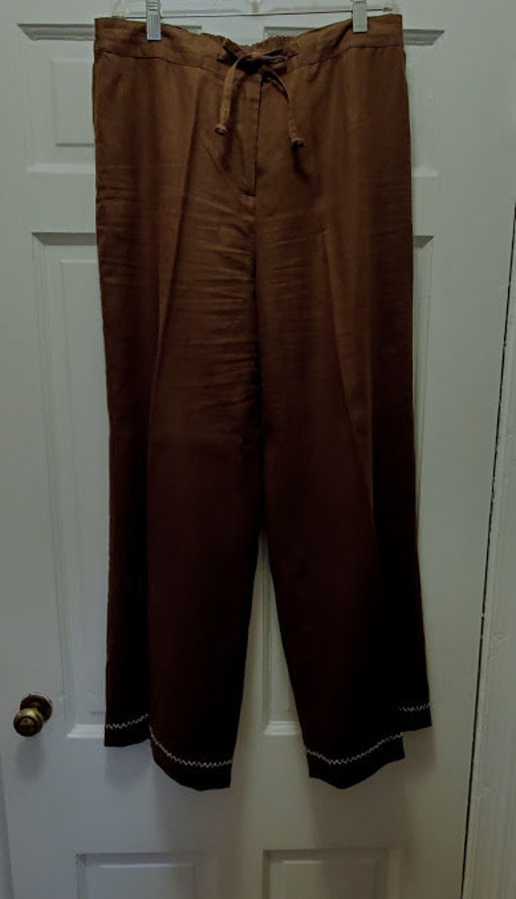 COLDWATER CREEK 2 piece Brown Linen Pant Suit. Li… - image 6