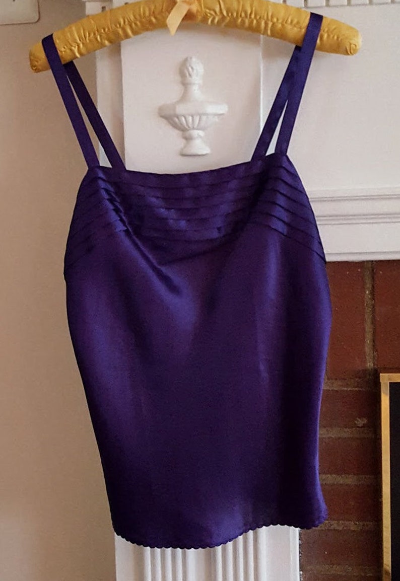Vintage 1990s Escapades Purple Camisole Tank Sleeveless Blouse Cami Top Women/'s Size Medium Large Dressy Casual Career