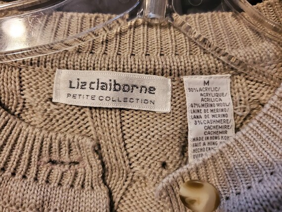 LIZ CLAIBORNE Collection Taupe Button Down Cardig… - image 4