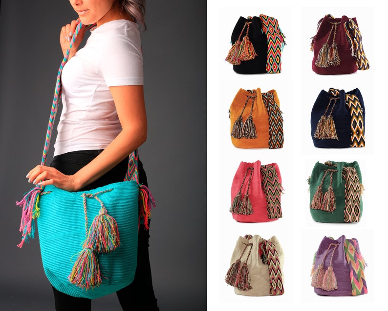 Mochila Wayúu Unicolor grande / Wayúu Bag Wayuu/ Bolso | Etsy México