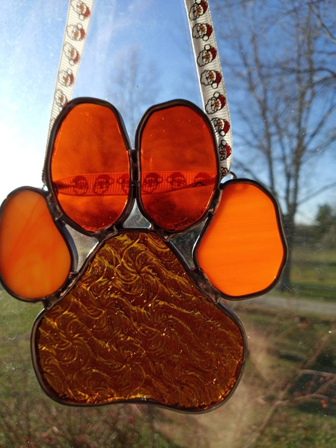 Stained Glass Paw Print | Etsy