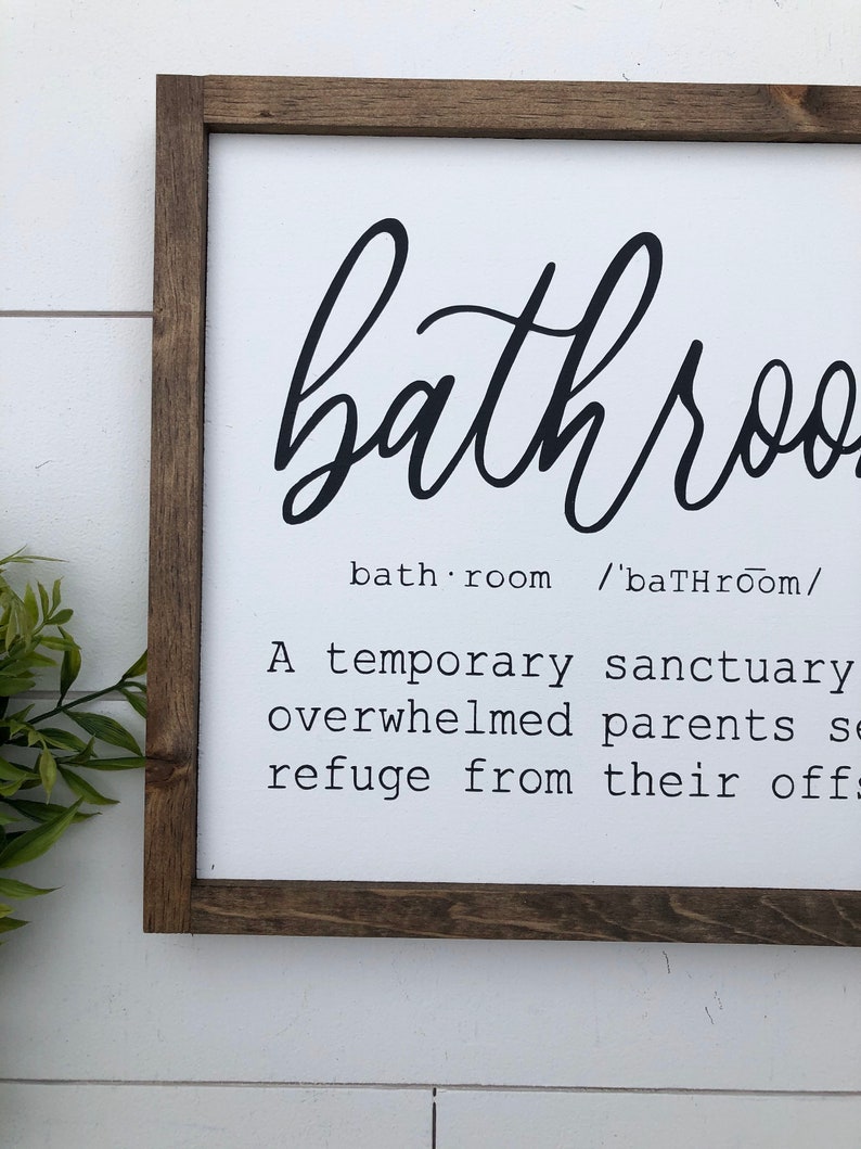 Bathroom sign / Farmhouse wooden sign Etsy