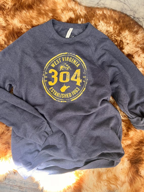 West Virginia 304 Sweatshirt | Navy Blue WV State Pride Crewneck