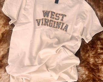 West Virginia Leopard Graphic Tee | WV Animal Print Shirt