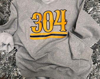 WVU Game Day Crewneck | Vintage 304 Gold & Navy Sweatshirt