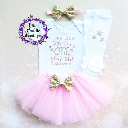 twinkle twinkle little star birthday dress One Year Old is What You Are 1st Tutu Outfit, Star Outfit, Twinkle Twinkle Little Star Shirt Birthday mday-twinning lined bodice and skirt Birthday Party Mother And Sizes:7