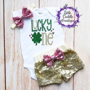 Lucky One St. Patrick's Day Birthday Outfit, St. Patrick's Day Outfit, St. Patrick's Birthday,  Shamrock Outfit, St. Patty's Day, March