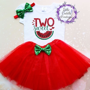 Two Sweet Watermelon Second Birthday Tutu Outfit, Watermelon 2nd Birthday Outfit, Watermelon Shirt, Sweet Birthday, Fruit 2 Birthday Outfit