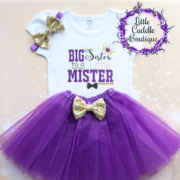 Big Sister To A Little Mister Tutu Outfit, Sibling Outfit, Big Sister Shirt, Sister Outfit, Big Sister Gift, Sibling Shirt, Little Brother