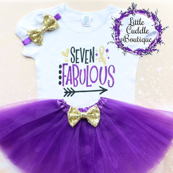7 And Fabulous 7th Birthday Party Gold Gift Shirt For Girls 7 And Fabulous 7th Birthday Party Gold Gift Shirt For Girls