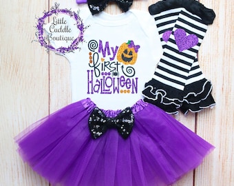 My First Halloween Baby Girl Outfit, Holiday Baby Outfit, Fall Baby Outfit, First Halloween Shirt, Halloween Outfit, Halloween, 1st Fall