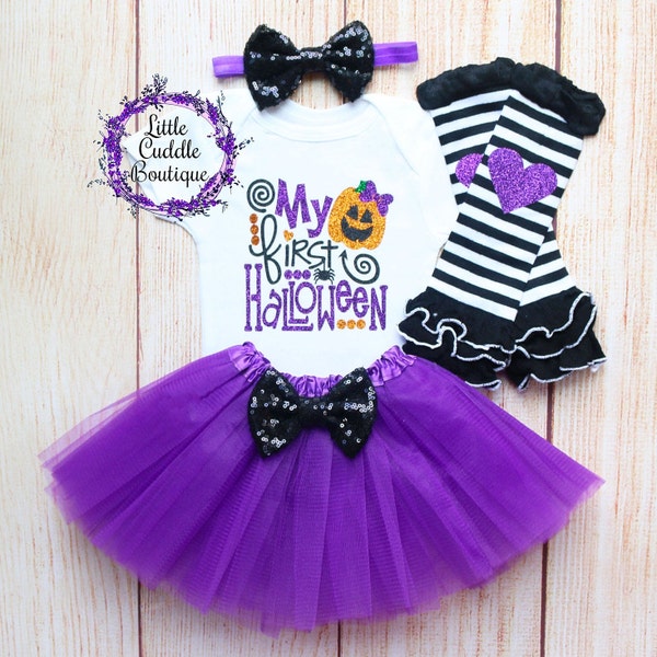 My First Halloween Baby Girl Outfit, Holiday Baby Outfit, Fall Baby Outfit, First Halloween Shirt, Halloween Outfit, Halloween, 1st Fall