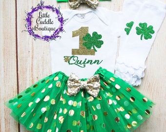 Personalized St. Patrick&#39;s Day Birthday Tutu Outfit, St. Patrick&#39;s Day Outfit, St. Patrick&#39;s Birthday,  Shamrock Outfit, St. Patty&#39;s Day