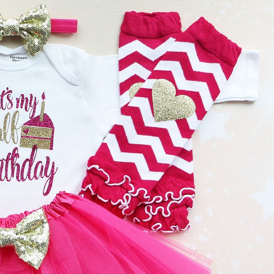 Tenue Tutu Bébé Demi-anniversaire - 6 Mois - 1/2 Body Festif - Fait Main