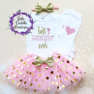 Best Goddaughter Ever Baby Tutu Outfit, God baby Gift, Godmother, Godmother Proposal, God Daughter Outfit, Goddaughter Shirt, God Mommy Gift