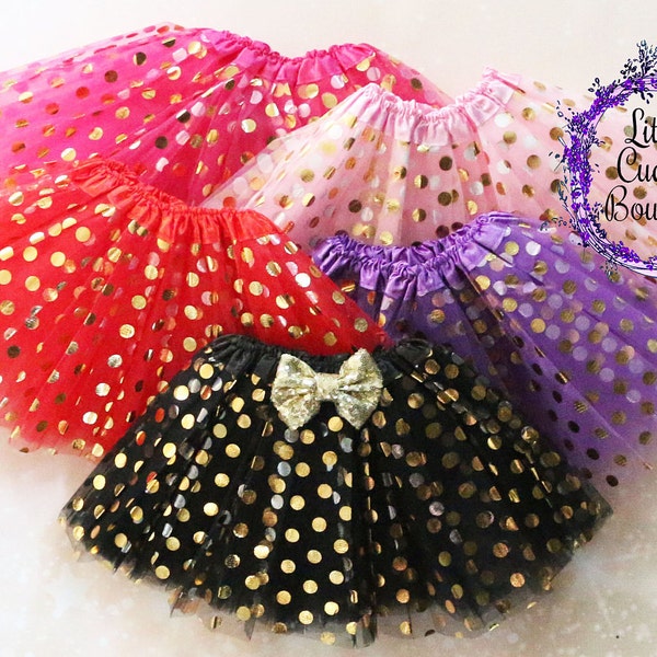 Gold Polka Dot Tutu, Toddler Tutu, Sparkle Tutu, Glitter Tutu, Photo Shoot Outfit, Birthday Outfit, Toddler Skirt, Holiday Outfit, Girl Tutu