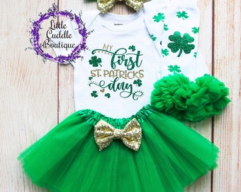 Mein 1. St. Patrick es Day Tutu Outfit, St. Patrick es Day Bodysuit, First St. Paddy es Day Outfit, Shamrock Outfit, 1st Saint Patrick es Day