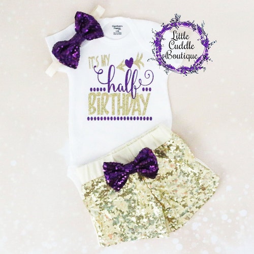 Half Birthday Baby Tutu Outfit 6 Month Outfit Six Month Etsy