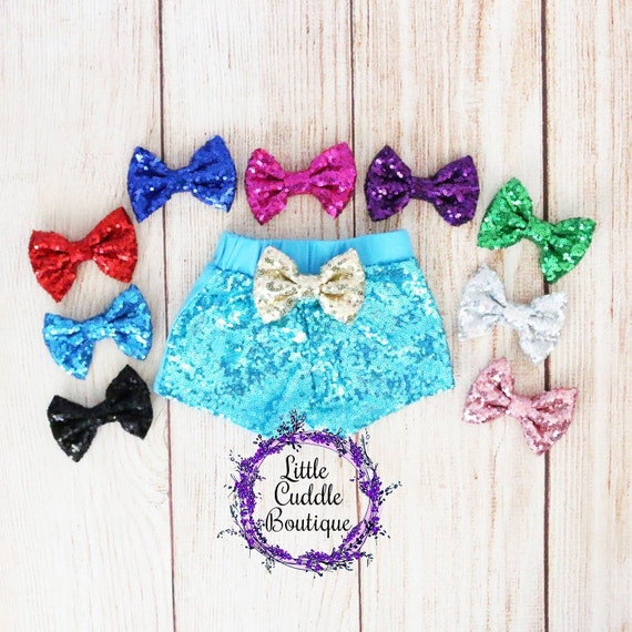 Pantalones cortos de lentejuelas Aqua Baby, pantalones cortos para