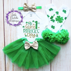 My 1st Saint Patrick&#39;s Day Tutu Outfit, St. Patrick&#39;s Day Bodysuit, First St. Paddy&#39;s Day Outfit, Shamrock Outfit, 1st St. Patrick&#39;s Day