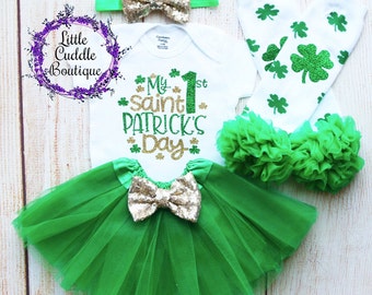 Mein 1. Saint Patrick es Day Tutu Outfit, St. Patrick es Day Bodysuit, First St. Paddy es Day Outfit, Shamrock Outfit, 1st St. Patrick es Day