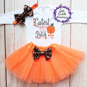 Cutest Pumpkin In The Patch Thanksgiving Baby Tutu Outfit, Holiday Baby Outfit, Fall Baby Outfit, 1st Turkey Shirt, Thanksgiving, 1st Fall
