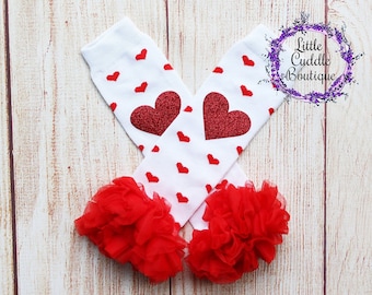 Heart Leg Warmers, Valentine&#39;s Day Outfit, Red Leg Warmers, Photo Prop, Birthday Outfit, Smash Outfit, Baby Shower Gift, Heart Leggings,