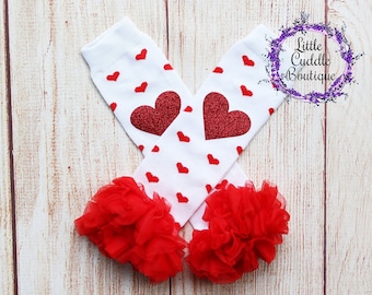 Heart Leg Warmers, Valentine's Day Outfit, Red Leg Warmers, Photo Prop, Birthday Outfit, Smash Outfit, Baby Shower Gift, Heart Leggings,