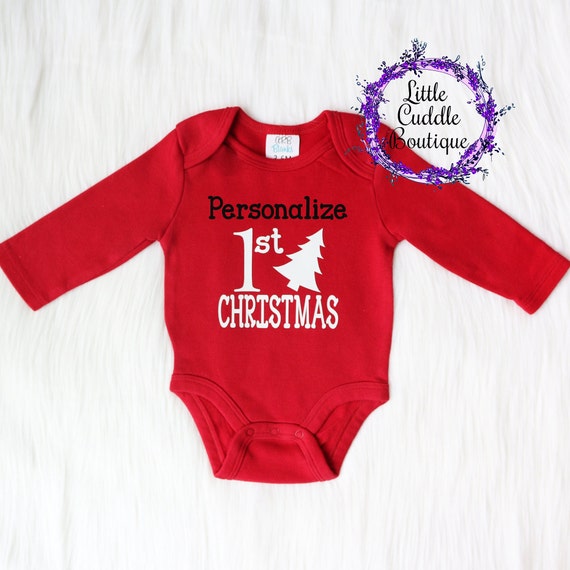 Personalized 1st Christmas Red One Piece, Christmas Shirt, First