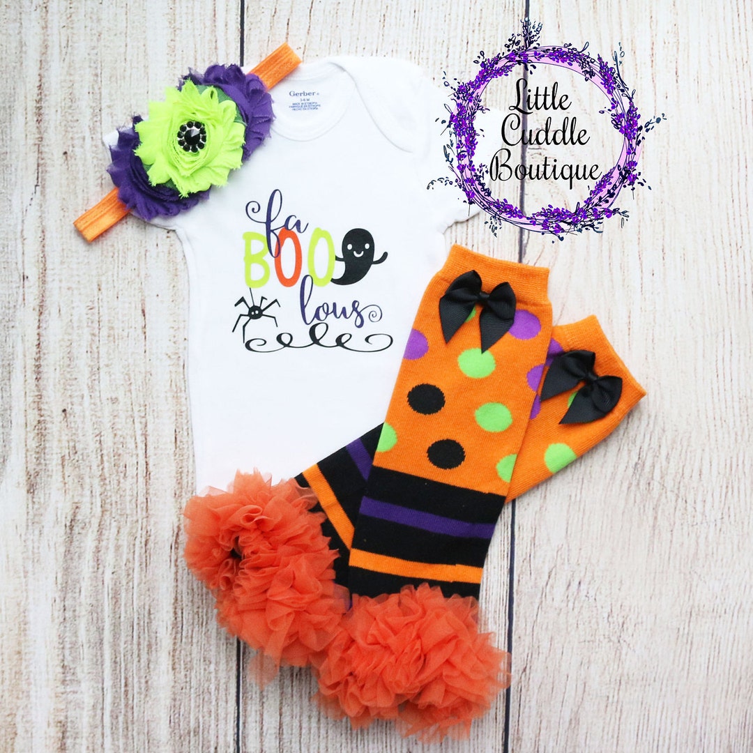 Halloween Baby Girl Outfit, Fabulous Baby Outfit, Halloween Leg Warmers