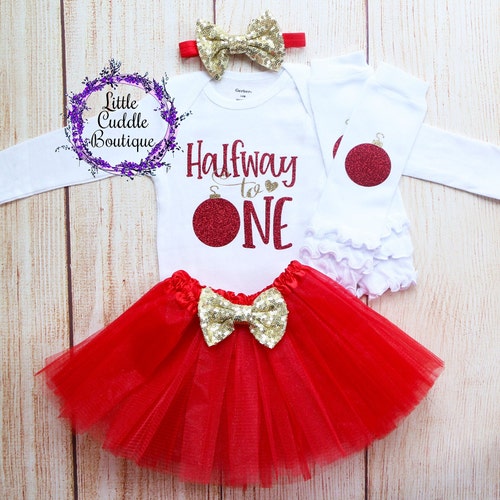 Halfway to One 6 Month Baby Girl Outfit Tutu Bloomers Etsy Australia