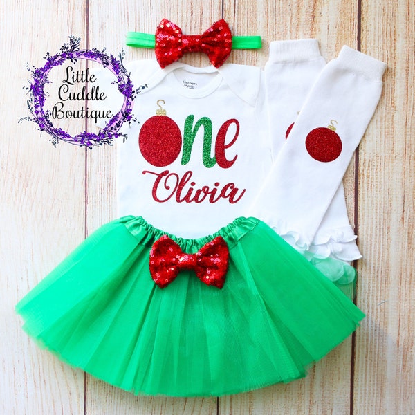 Personalized Christmas First Birthday Tutu Outfit, Holiday Birthday Outfit, Christmas Birthday, 1st Birthday Holiday Outfit, Holiday Party