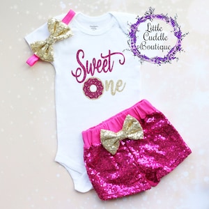 Sweet One Donut First Birthday Shorts Outfit, Donut Birthday Outfit, Sweet One Party, Donut Birthday, Donut Shirt, Sweet One Birthday Shirt