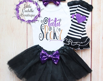 Tutu griezelige outfit babymeisje, vakantie babyoutfit, herfst babyoutfit, shirt eerste Halloween, Halloween-outfit, Halloween, herfst, 1e Halloween