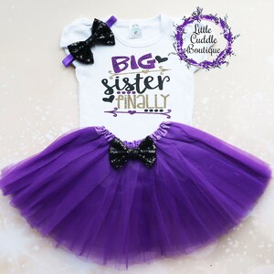 Big Sister Finally Tutu Outfit, Sibling Outfit, Big Sister Shirt, Sister Outfit, Big Sister Gift, Sibling Shirt, Pregnancy Announcement