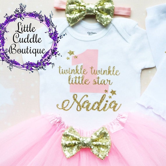 Twinkle twinkle little star 1st birthday outfit sale