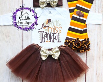 Little Miss Thankful Baby Tutu Outfit, Thanksgiving Baby Girl Outfit, Thanksgiving Skirt, 1st Thanksgiving Outfit, Turkey, First Holiday