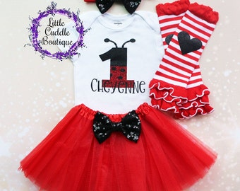 Personalized Ladybug First Birthday Tutu Outfit, Ladybug Birthday Shirt Ladybug Shirt, Ladybug Bodysuit, Ladybug Birthday, Ladybug Birthday
