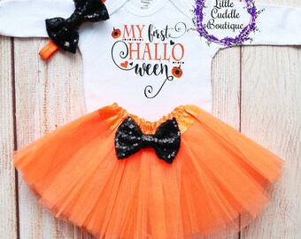 Outfit mijn eerste Halloween-babymeisje, babyoutfit vakantie, babyoutfit herfst, shirt eerste Halloween, Halloween-outfit, Halloween, 1e herfst