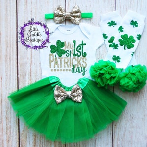 My 1st Saint Patrick&#39;s Day Tutu Outfit, St. Patrick&#39;s Day Bodysuit, First St. Paddy&#39;s Day Outfit, Shamrock Outfit, 1st St. Patrick&#39;s Day