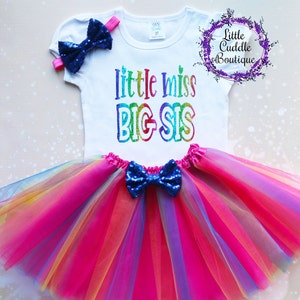 Little Miss Big Sis Tutu Outfit, Sibling Outfit, Big Sister Shirt, Sister Outfit, Big Sister Gift, Sibling Shirt, Pregnancy Announcement