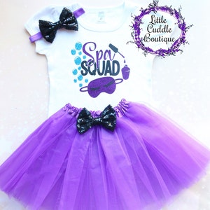 Spa Squad Girl Tutu Outfit, Spa Birthday Party, Makeup Birthday Outfit, Girl Makeup Shirt, Spa Day Birthday Shirt, Spa Outfit, Makeup Girl