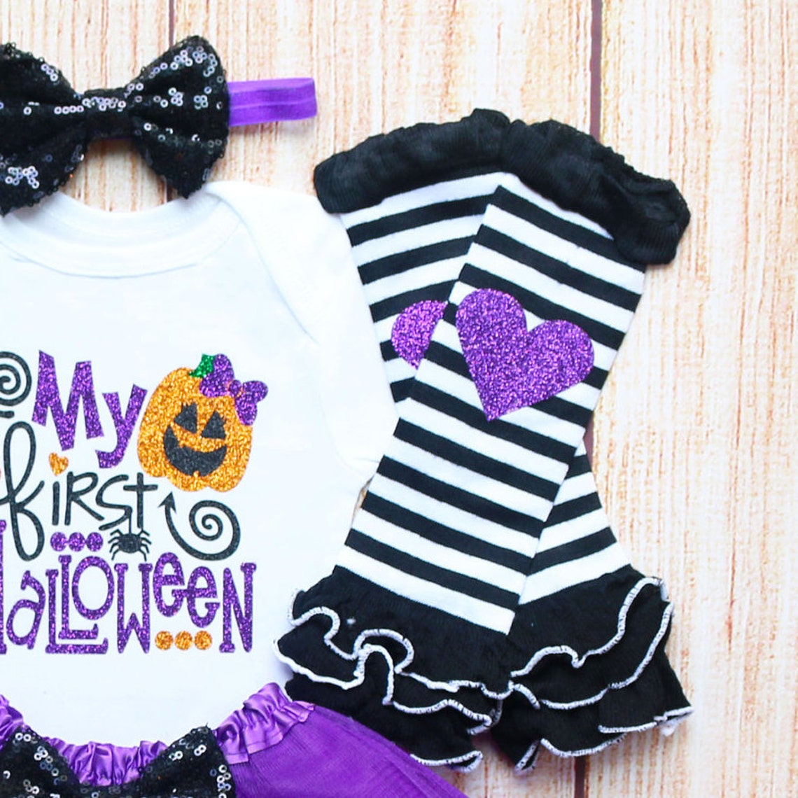 My First Halloween Baby Girl Outfit Holiday Baby Outfit Fall Etsy