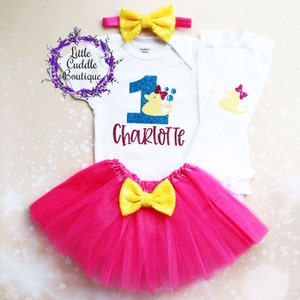 Personalisierte Gummiente Geburtstags-Tutu Outfit, Enten-Geburtstag, Gummi-Enten-Party, Badewanne Geburtstag, Tierparty, Gummiente 1