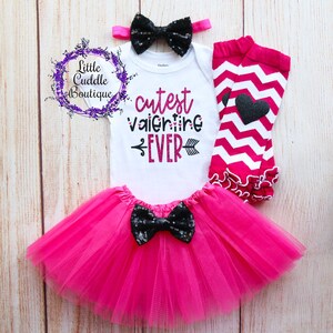 Cutest Valentine Ever Tutu Outfit, Holiday Outfit, Valentine Bodysuit, First Valentine&#39;s Outfit, Valentine&#39;s Outfit, Valentines Day Onesie