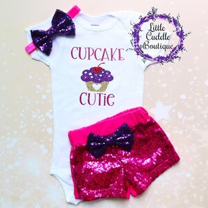 Cupcake Cutie Baby Shorts Outfit, Cupcake Birthday Outfit, Sweet One Party, Donut Birthday, Cupcake Shirt, Sweet One Birthday, Two Sweet